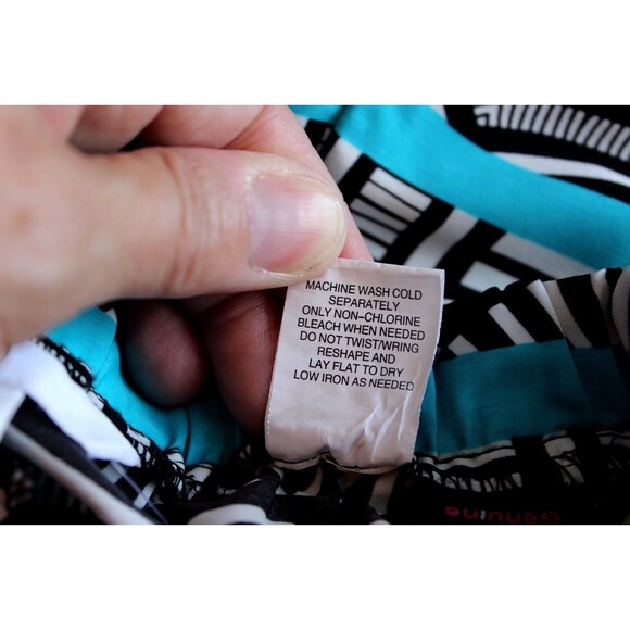 VOLCOM Shorts  Women's S  Swim Coverup Pull-on  Black White & Turquoise Print - Picture 6 of 6